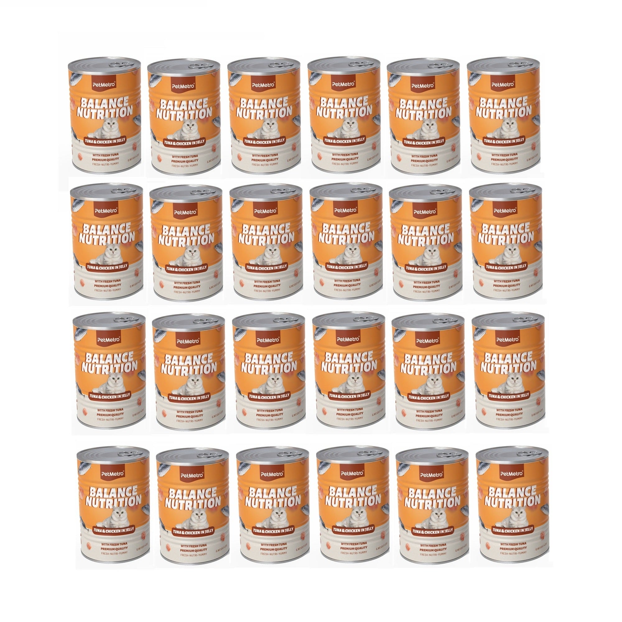 Petmetro Tuna&Chicken In Jelly Cat Wet Food Canned 375G,Case Of 24
