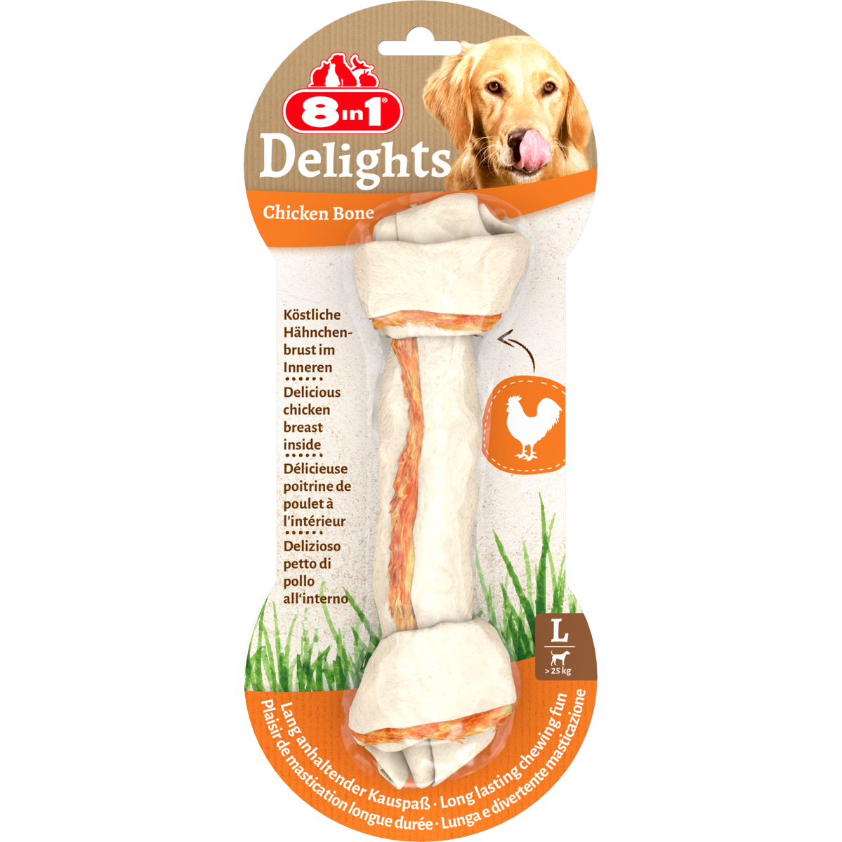 8in1 Delights Chicken Bones L, 85 g