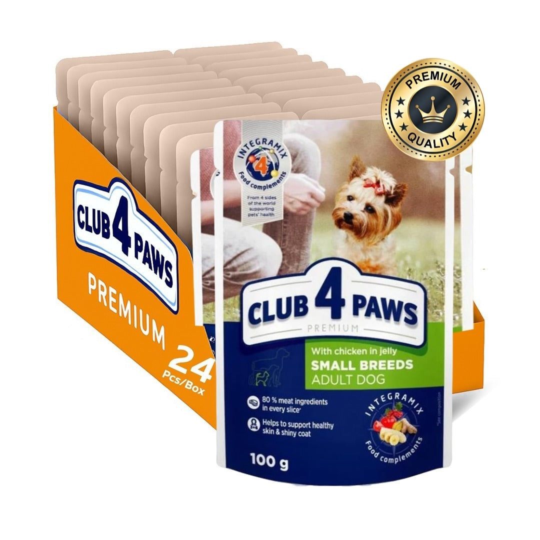 CLUB 4 PAWS chicken in jelly. for adult dogs 100g Pack Of 24pcs