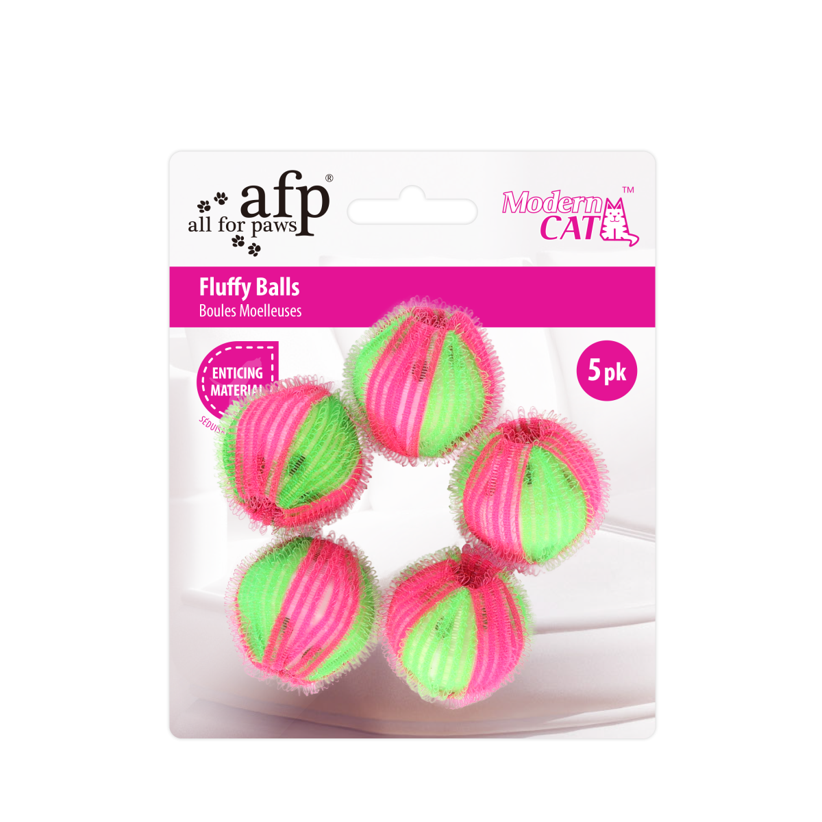 Modern Cat Fluffy Balls 5/pk