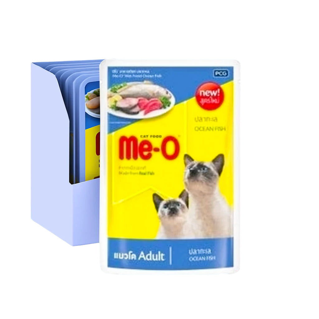 Me-O Pouch Cat Food - Ocean Fish 80G,Pack Of 12