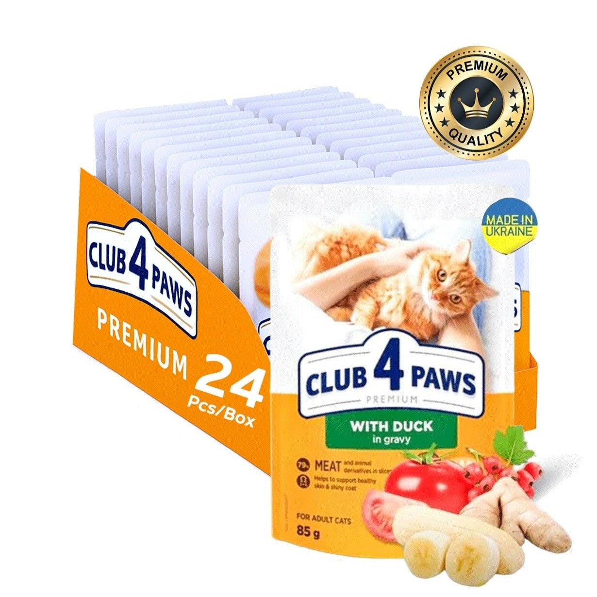 CLUB 4 PAWS duck in gravy for adult cat 85g Pack Of 24pcs