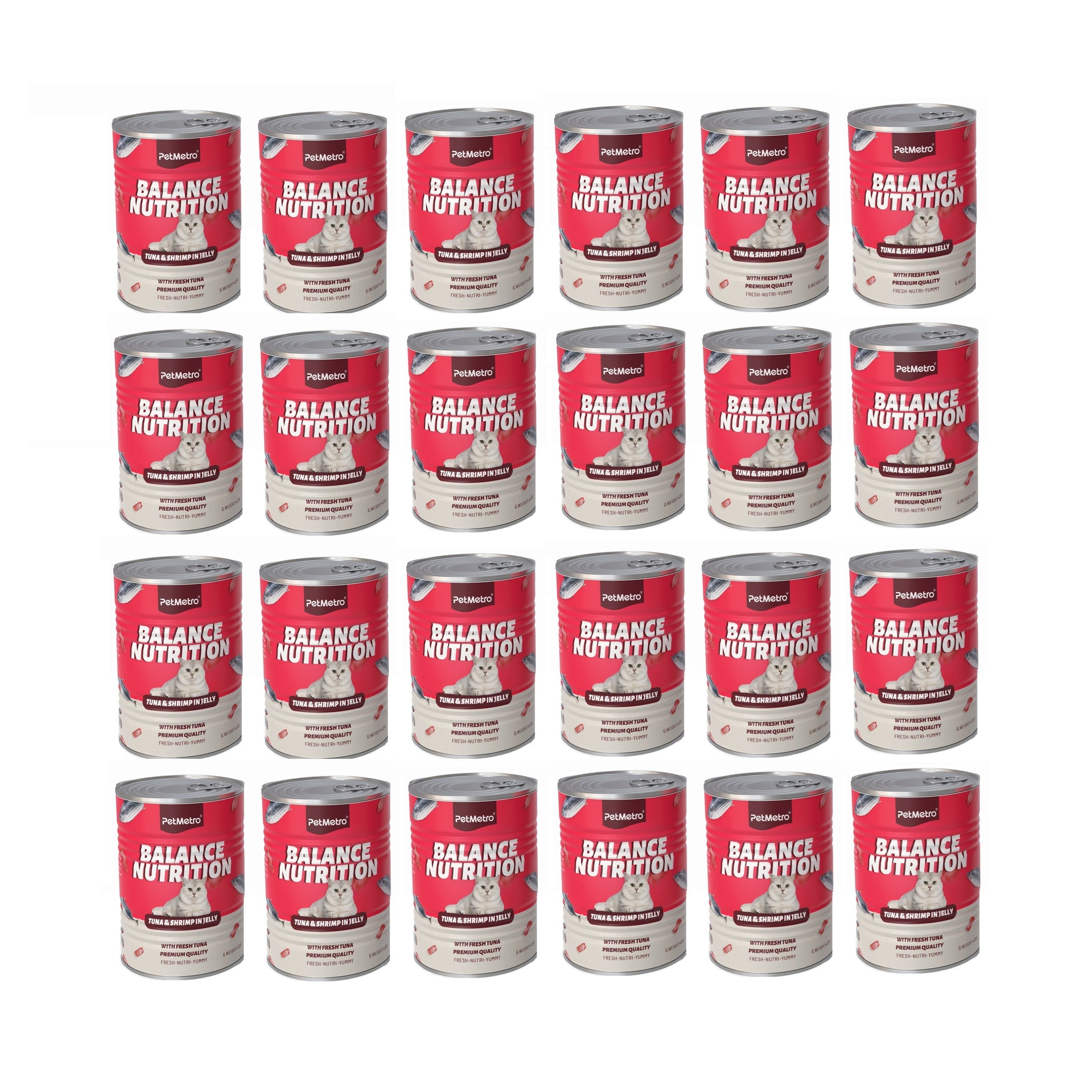 Petmetro Tuna&Shrimp In Jelly Cat Wet Food Canned 375G,Case Of 24