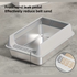 High Fence Stainless Steel Litter Box Size 60x40x20 Cm