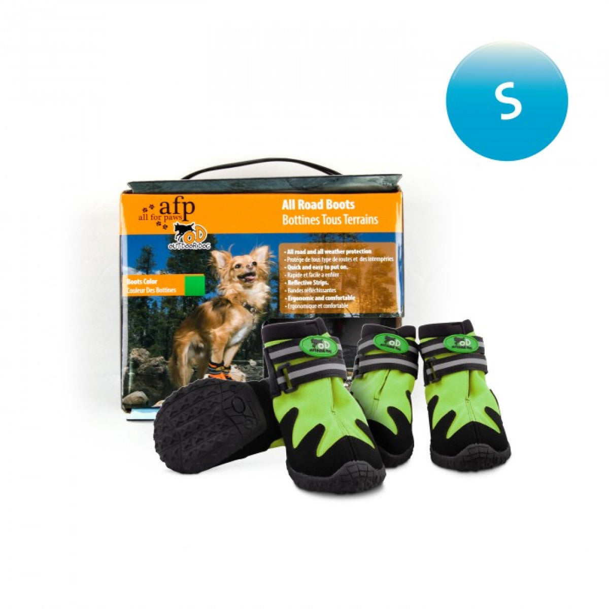 Outdoor Dog Shoes Green Small, 5 cm