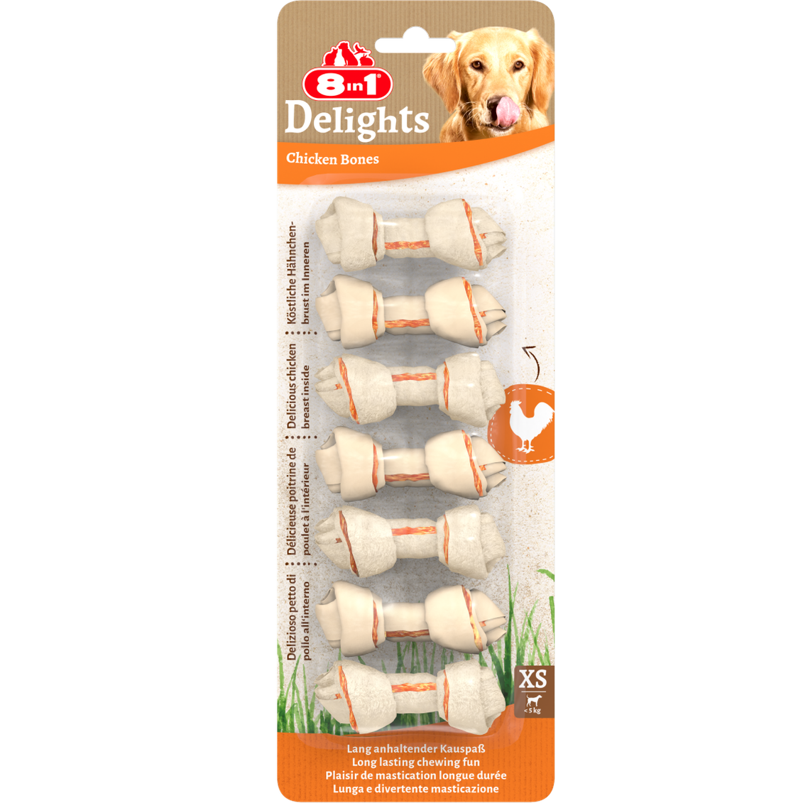 8in1 Delights Chicken Bones XS, 7 pcs, 84 g