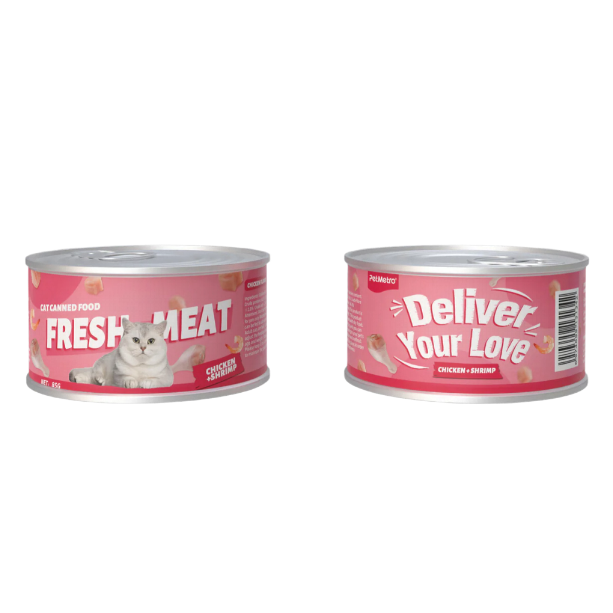 Petmetro Chunk Chicken&Shrimp,Cat Wet Food Canned 85G,Case Of 24