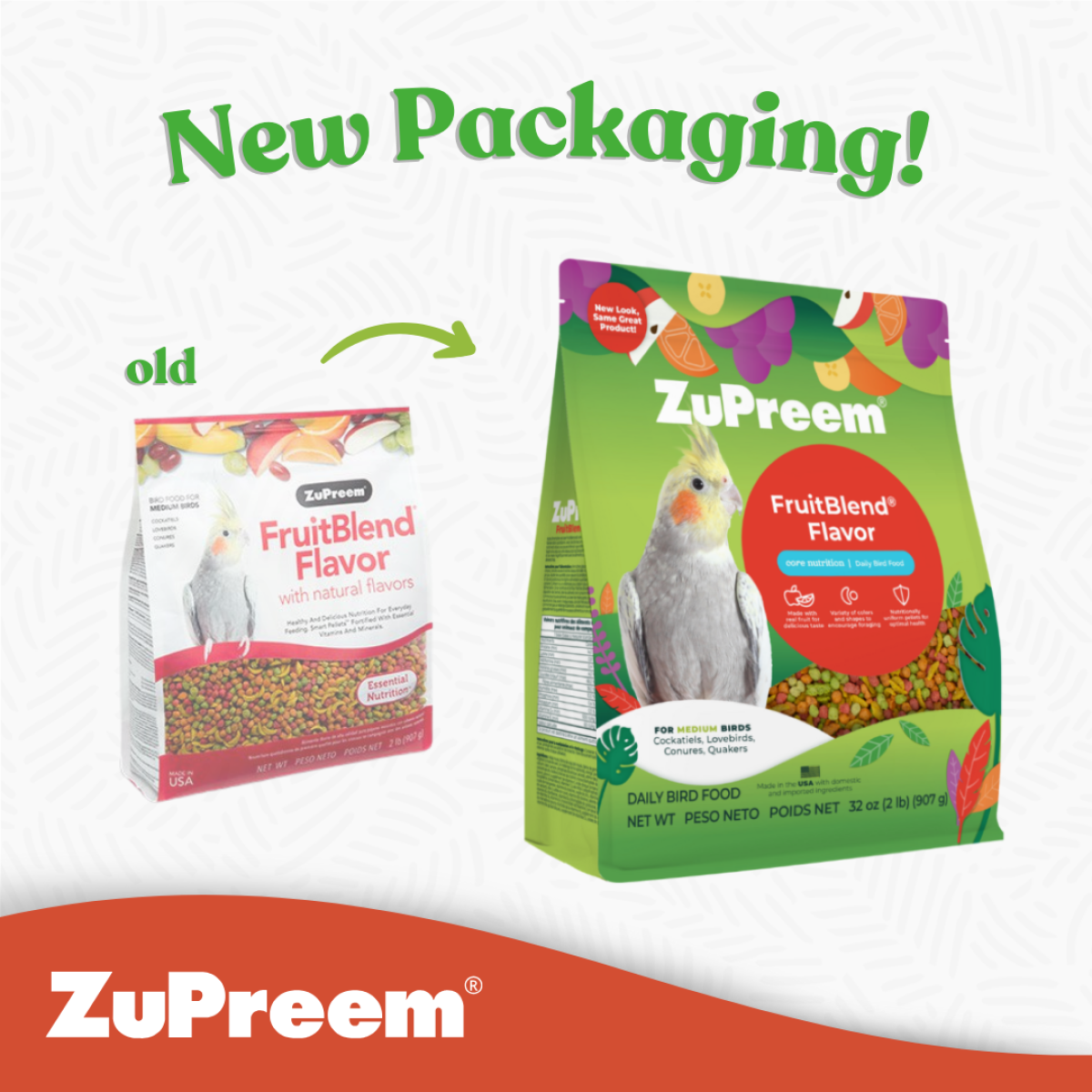 FruitBlend Flavor for Medium Size Birds 2 lbs (0.91 kg)