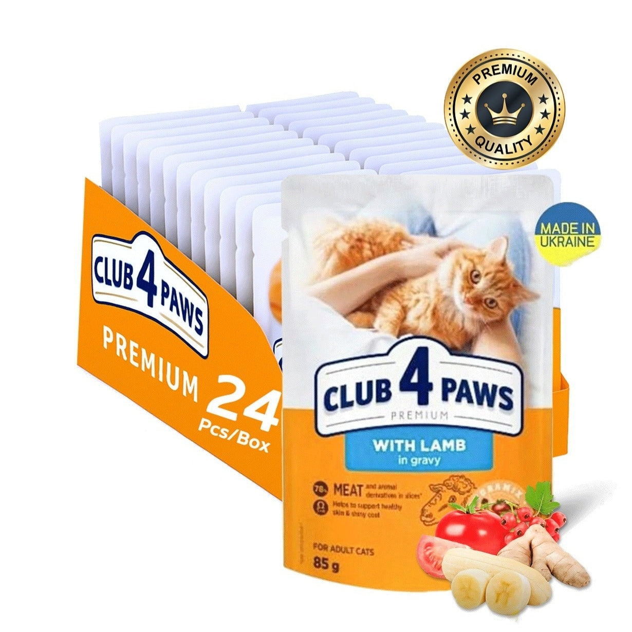 CLUB 4 PAWS lamb in gravy for adult cat 85g Pack Of 24pcs