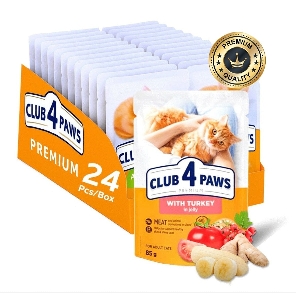 CLUB 4 PAWS turkey in jelly for adult cat 85g Pack Of 24pcs
