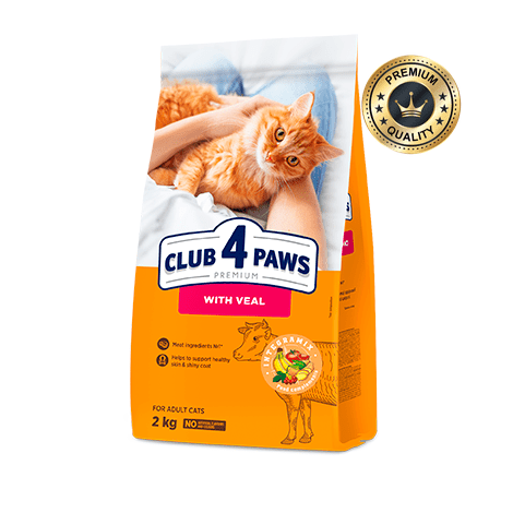 Club 4 Paws Veal Complete Dry Food for Adult Cat 2KG