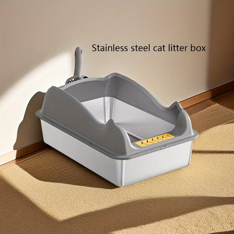 Meowda Stainless Steel Litter Box Size 50x35x23 Cm