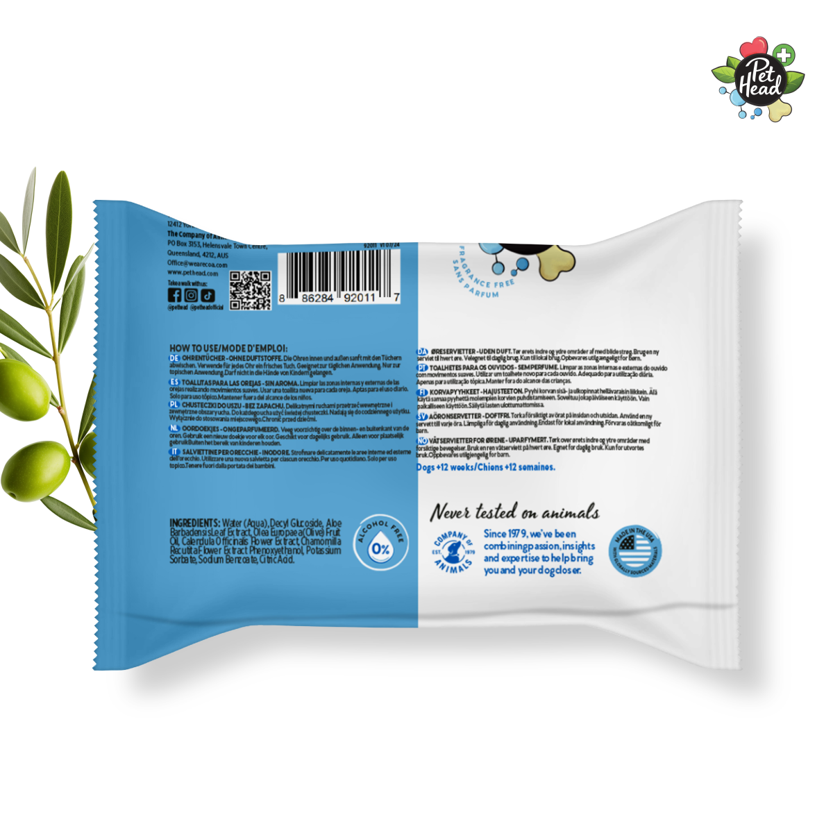 Pet Head Health Ear Wipes 30/pk