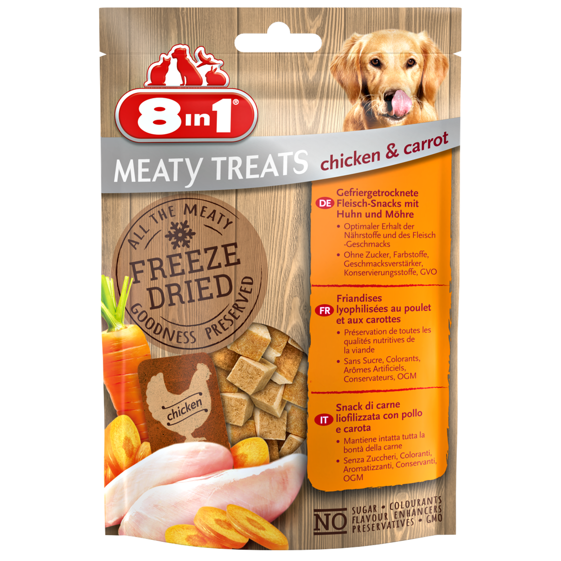8in1 Meaty Treats Freeze Dried Chicken & Carrots 50 g