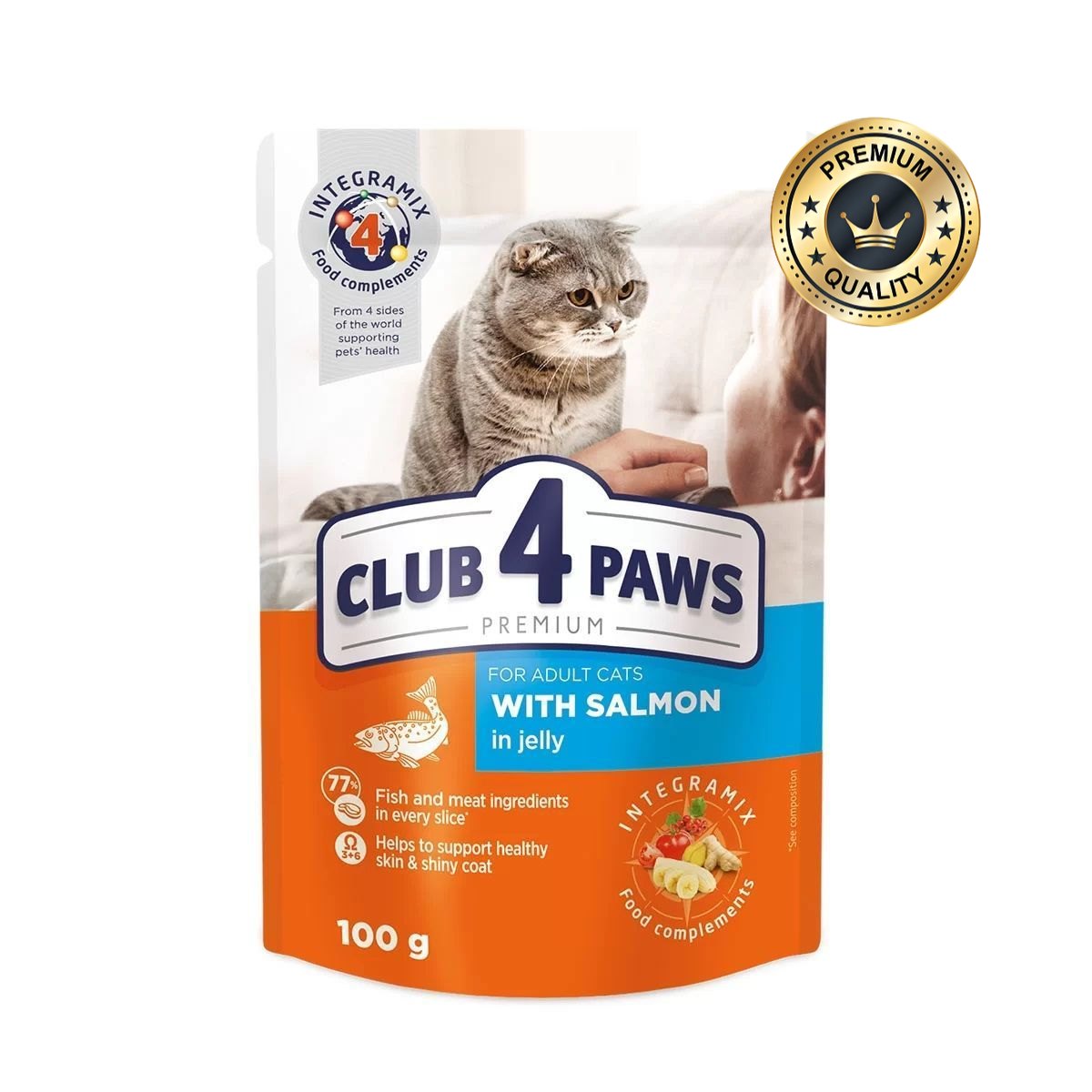 CLUB 4 PAWS Salmon in jelly for adult cat 100g Pack Of 24pcs