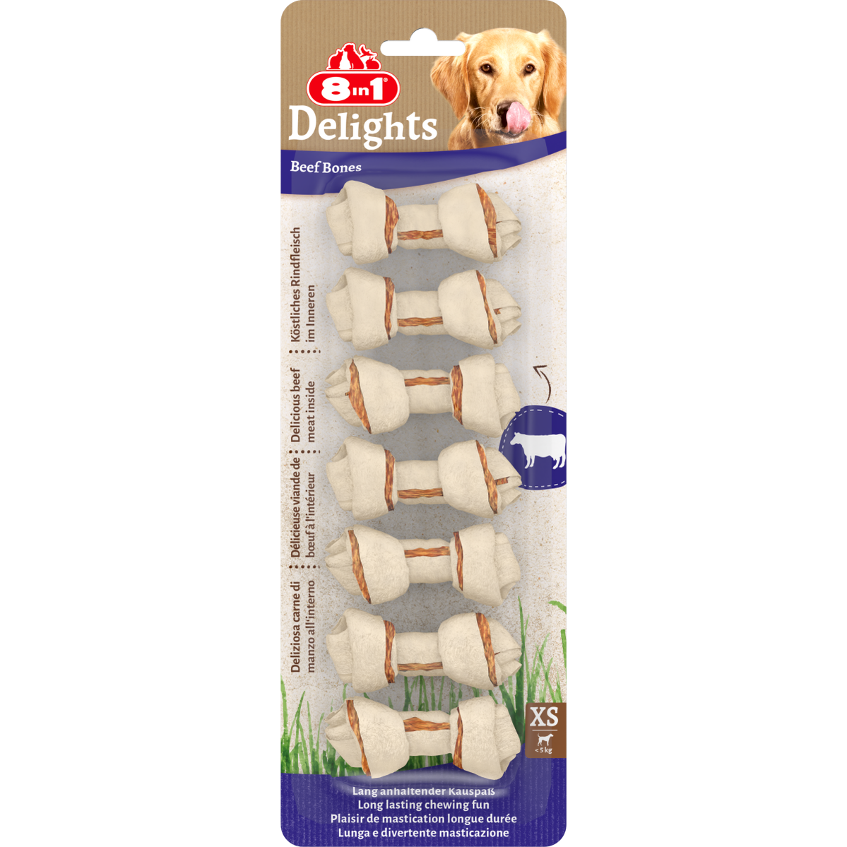 8in1 Delights Beef Bones XS, 7 pcs, 84 g