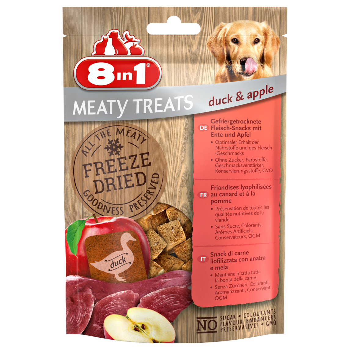 8in1 Meaty Treats Freeze Dried Duck & Apple 50