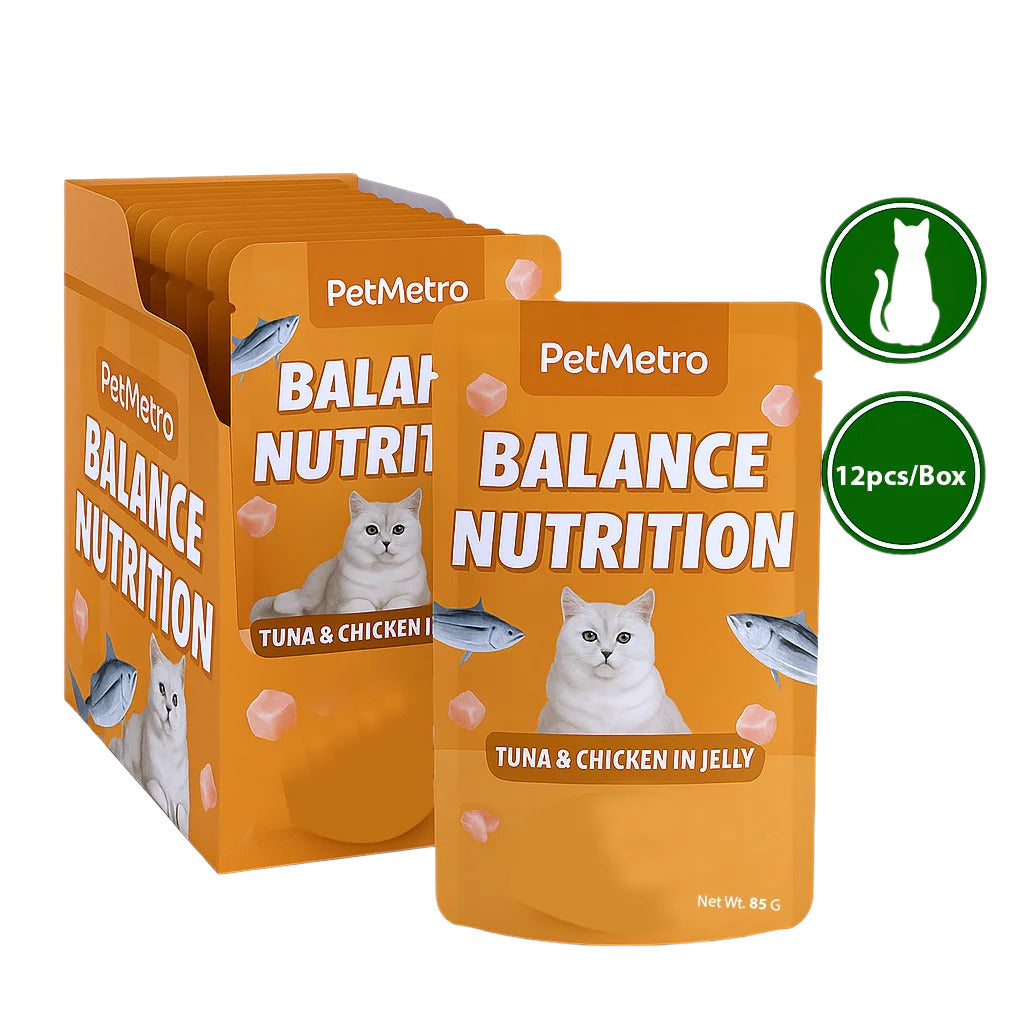 Petmetro Jelly Pouch Tuna&Chicken 85G,Pack Of 12