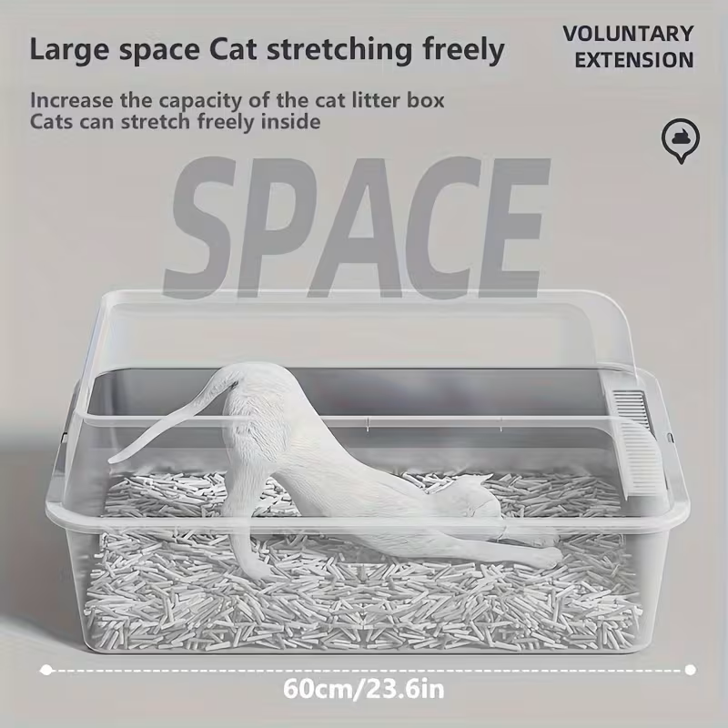 Meowda Stainless Steel Litter Box Size 60x40x33 Cm