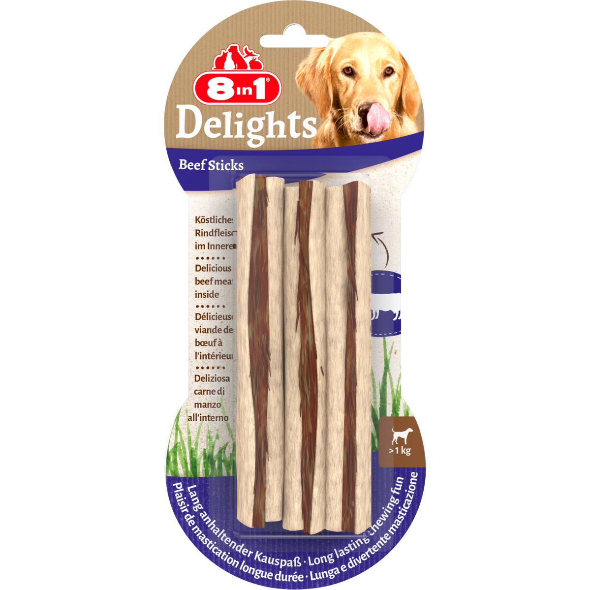8in1 Delights Beef Sticks 3 pcs, 75 g