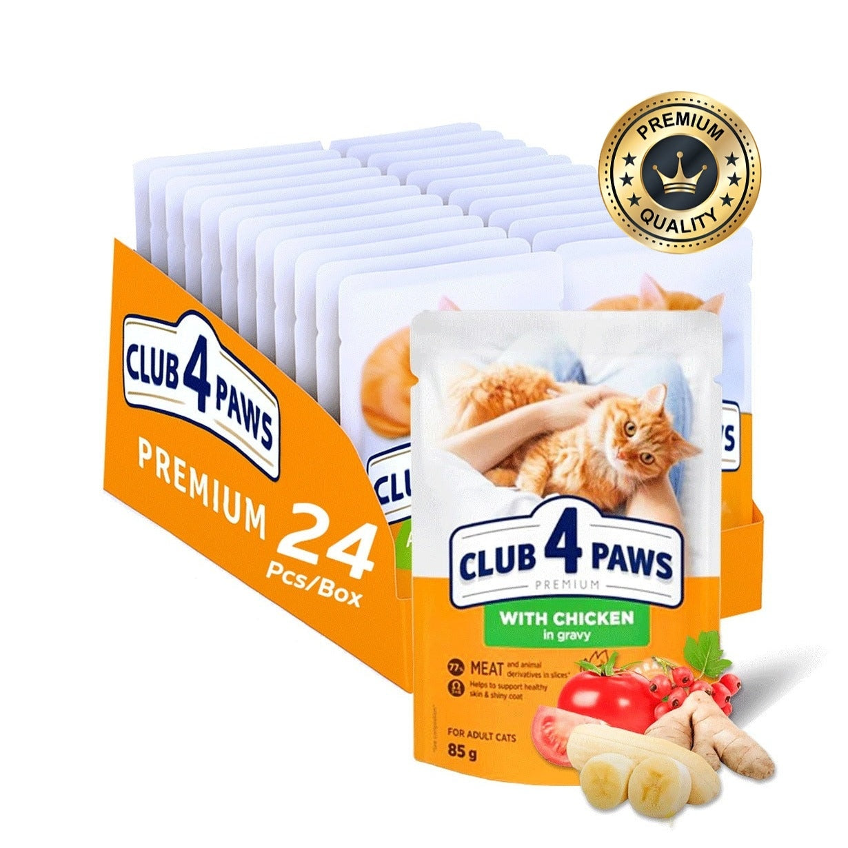CLUB 4 PAWS chicken in gravy for adult cat 85g Pack Of 24pcs