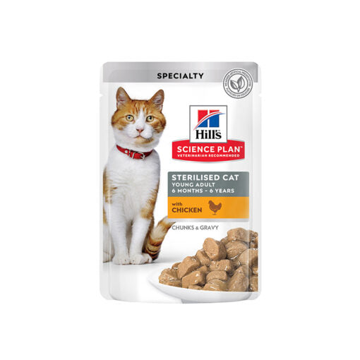 Hill`s Science Plan Sterilised Cat Adult Cat Wet Food With Chicken Pouches (12x85g)