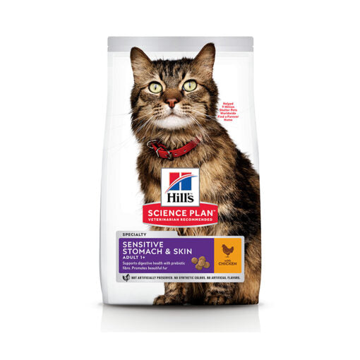 Hill`s Science Plan Sensitive Stomach & Skin Adult Cat Food With Chicken (1.5kg)