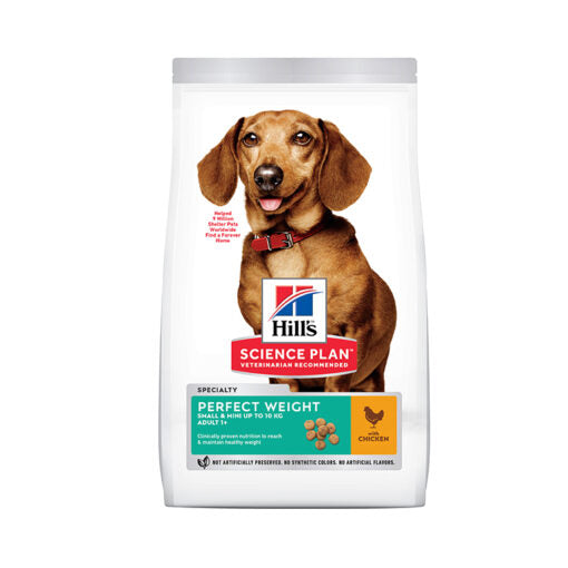 Hills Science Plan Perfect Weight Small N Mini Adult Dog Food With Chicken 1.5kg