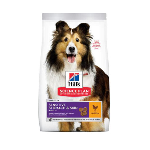 Hill`s Science Plan Sensitive Stomach & Skin Medium Adult Dog Food With Chicken (2.5kg)