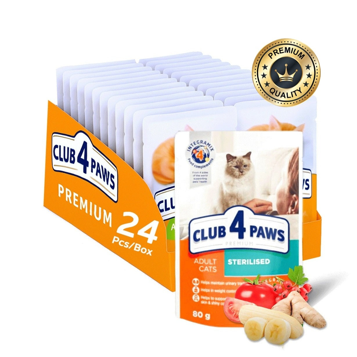 CLUB 4 PAWS for adult sterilised cat 80g Pack Of 24pcs