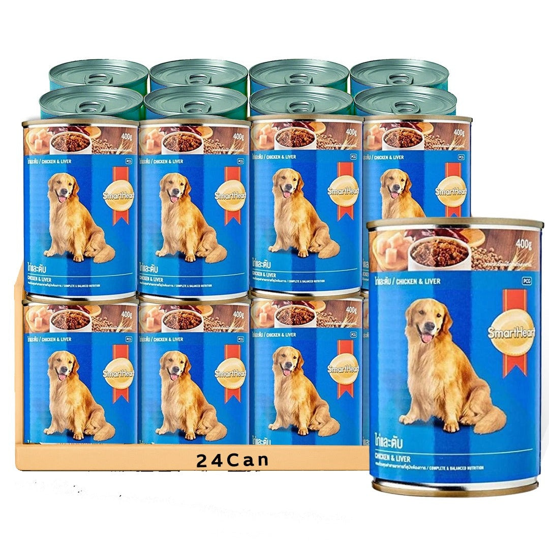 Smartheart Canned Adult Dog Food - Chicken And Liver 400G,Case Of 24