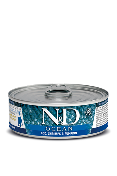 Farmina N&D Cat Ocean Tuna, COD Shrimpt & Pumpkin 70gx24pcs