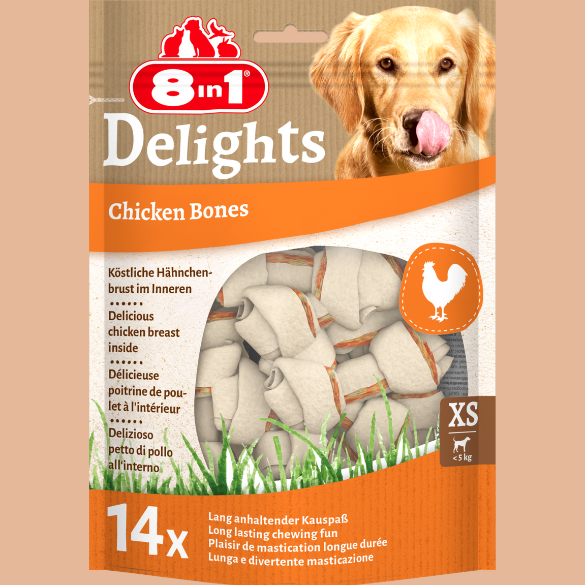 8in1 Delights Bones in Bag XS, 14 pcs, 168 g