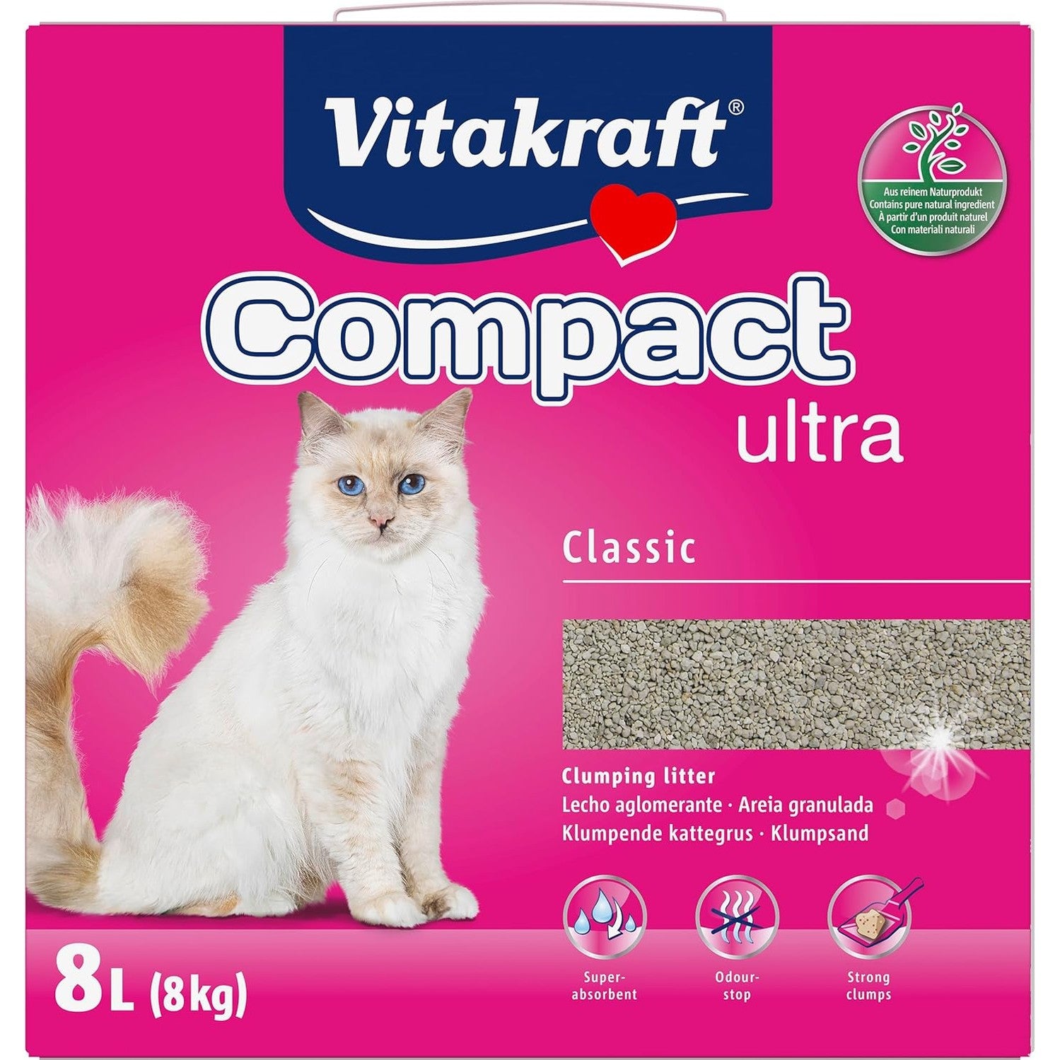 Vitakaraft Cat Litter Compact Clumping Bentonite Ultra 8Kg