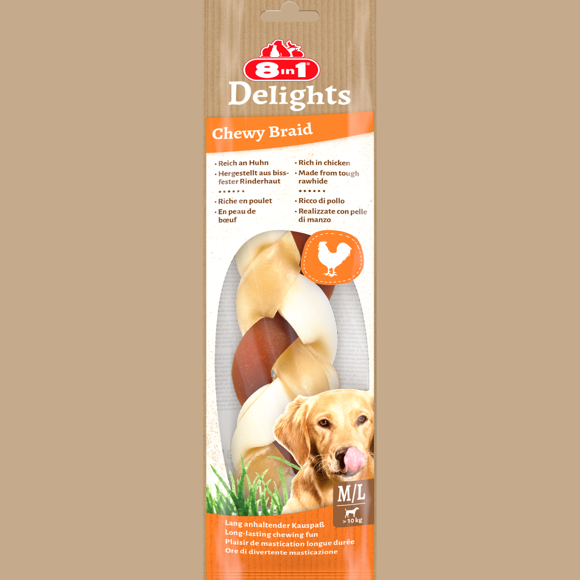 8in1 Delights Chewy Braids M/L, 80 g