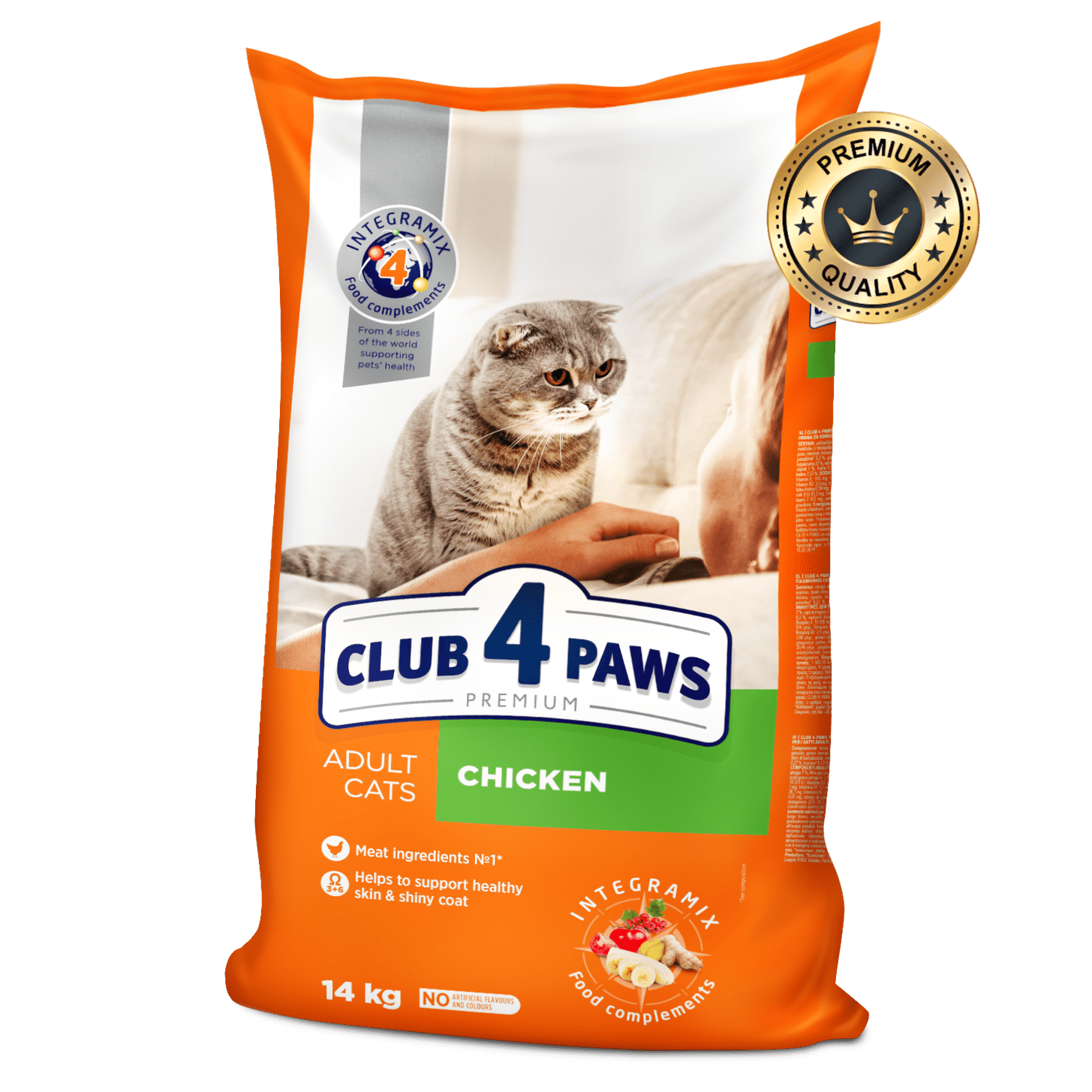 CLUB 4 PAWS Chicken Complete dry food for adult cat 14kg