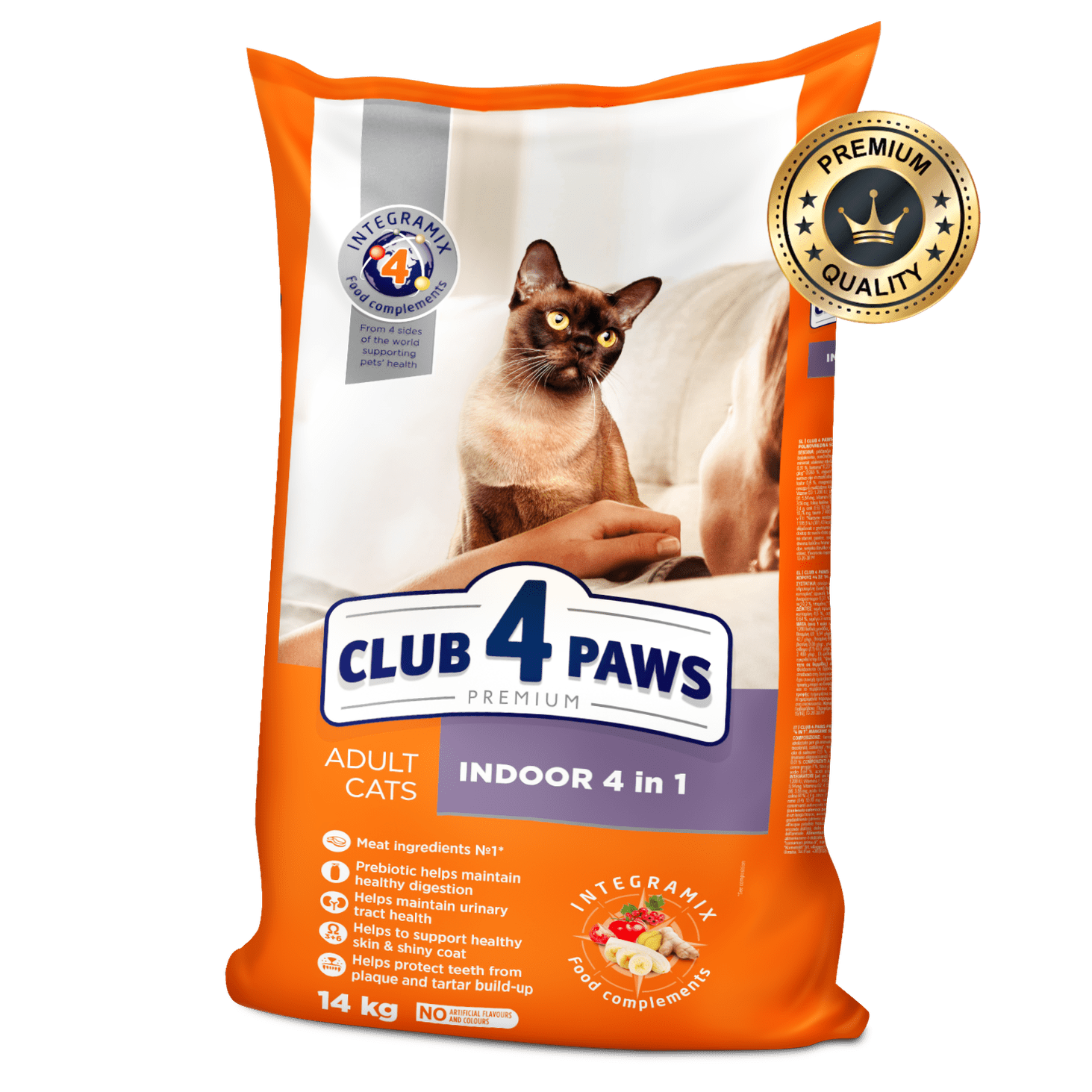 Club 4 Paws Indoor 4In1 Complete Dry Food For Adult Cat 14Kg