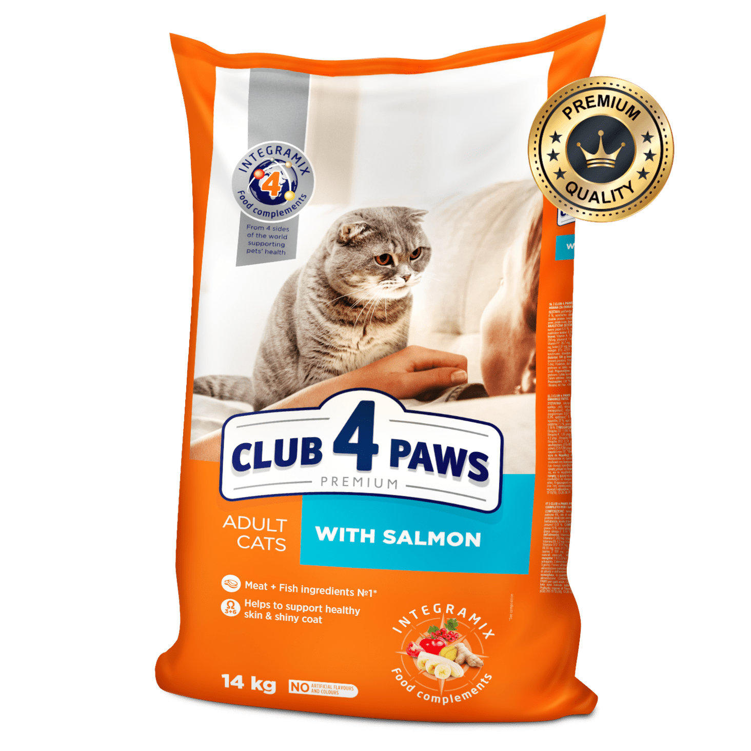 Club 4 Paws Salmon Dry Food for Adult Cat 14Kg Bundle of 2 Pack