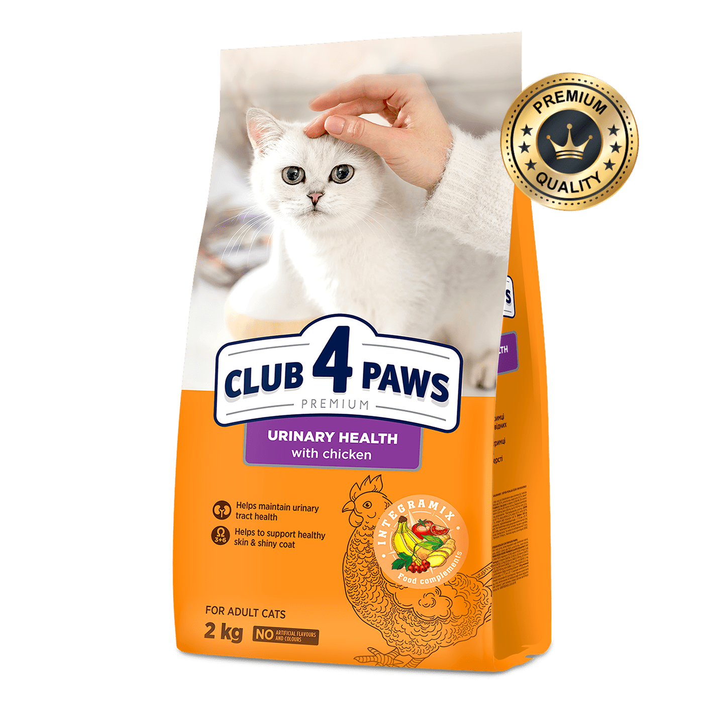 Club 4 Paws Urinary health with Chicken Dry Food for Adult Cat 2Kg Bundle of 4 Pack