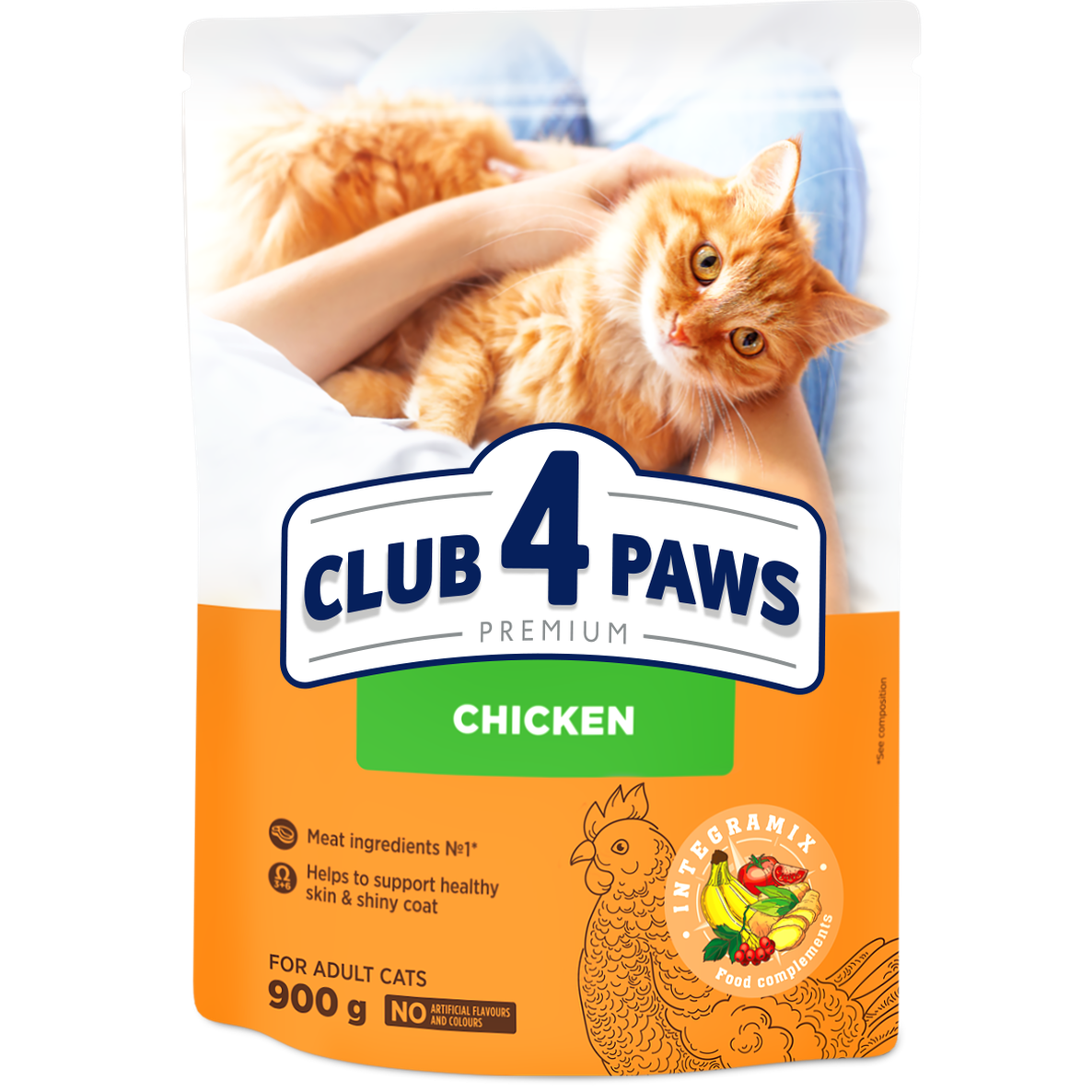 Club 4 Paws Premium Chicken Complete Dry Food For Adult Cat 900G