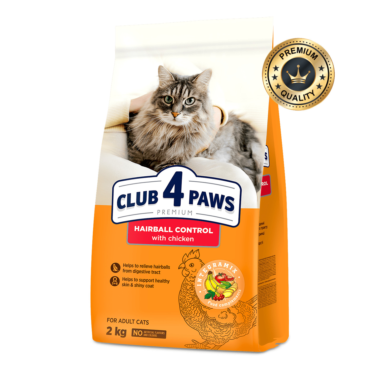 Club 4 Paws Hairball Control With chicken Dry Food For Adult Cat 2KG
