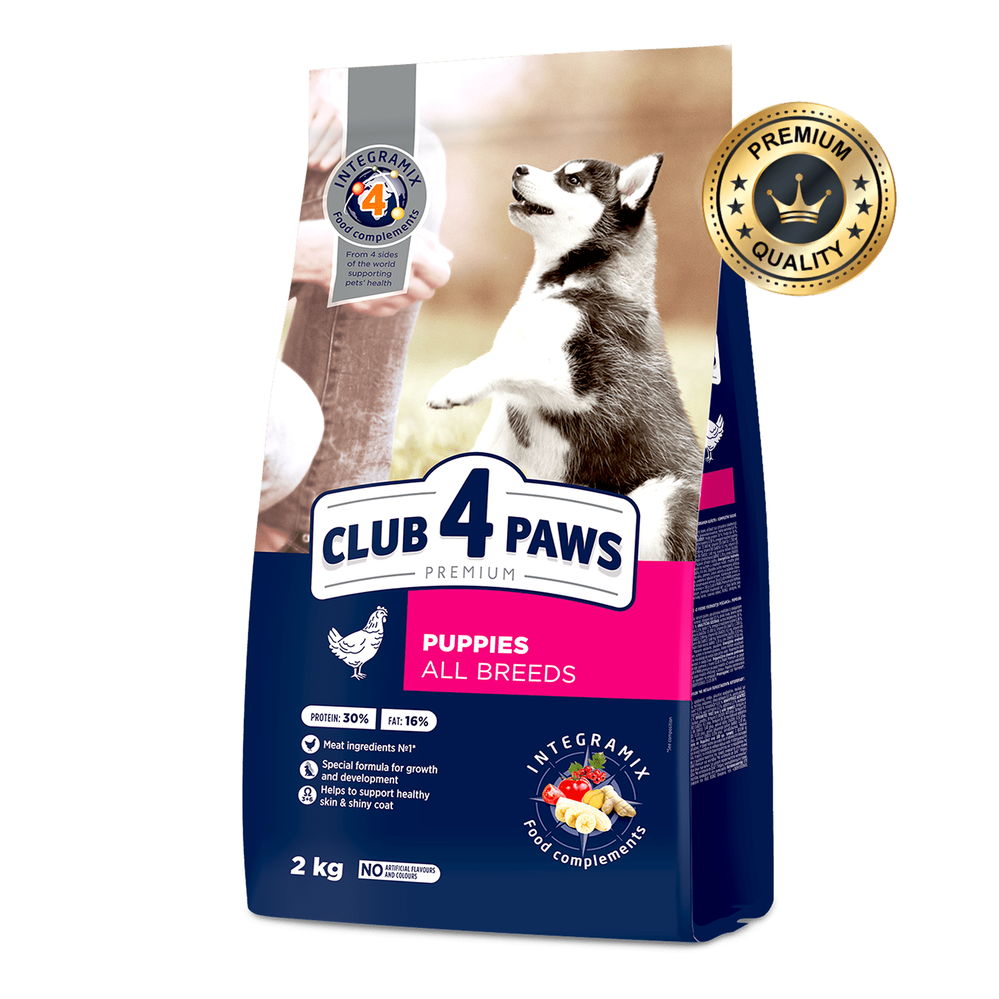Club 4 Paws For Puppies of all Breeds Ric in Chicken Dry Food 2Kg Bundle of 4 Pack