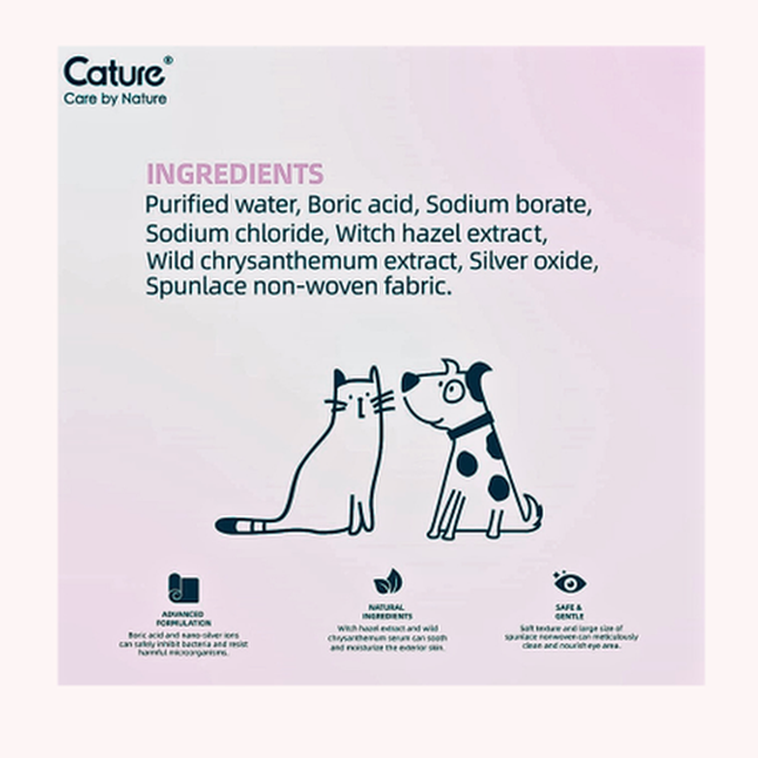 Cature Pet Eye Wipes 100Pc