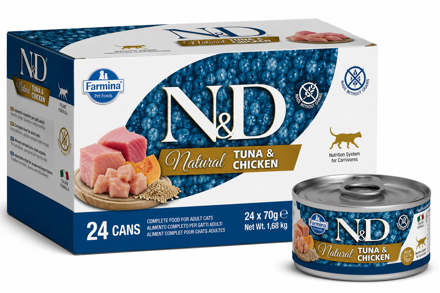 Farmina N&D Cat Natural Tuna & Chicken 70gx24pcs