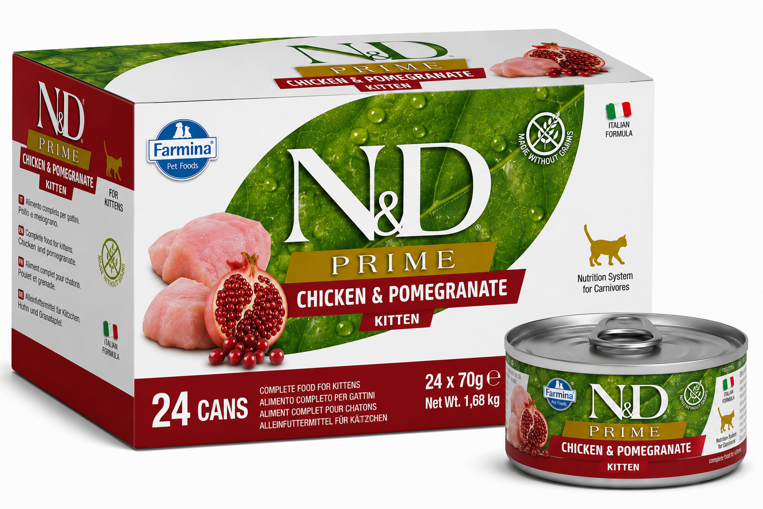 Farmina N&D Cat Prime Chicken & Pomegranate Kitten 70gx24pcs