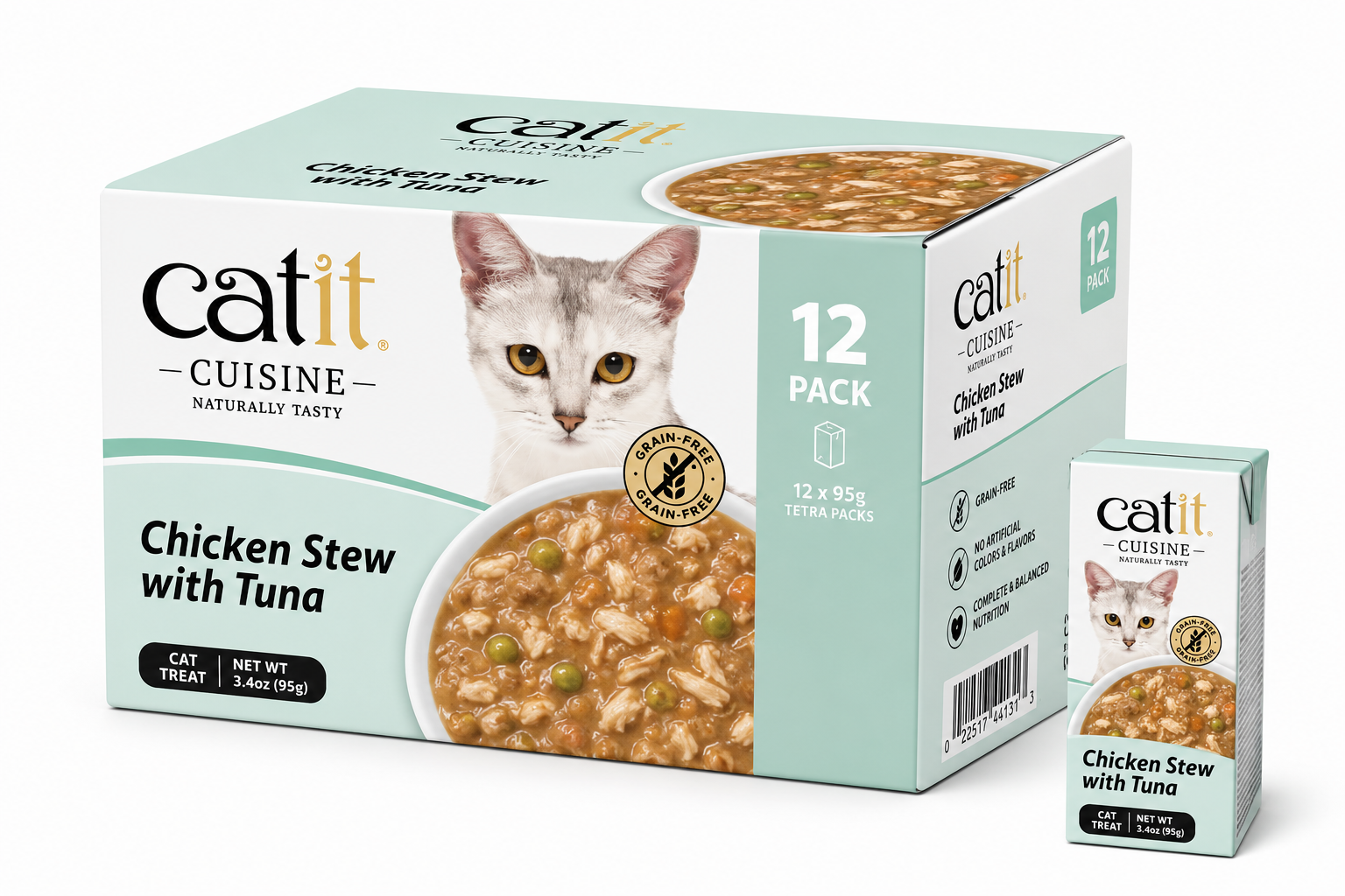 Catit Cuisine Chicken Stew With Tuna, 95G Tetra, 12Pcs/Box