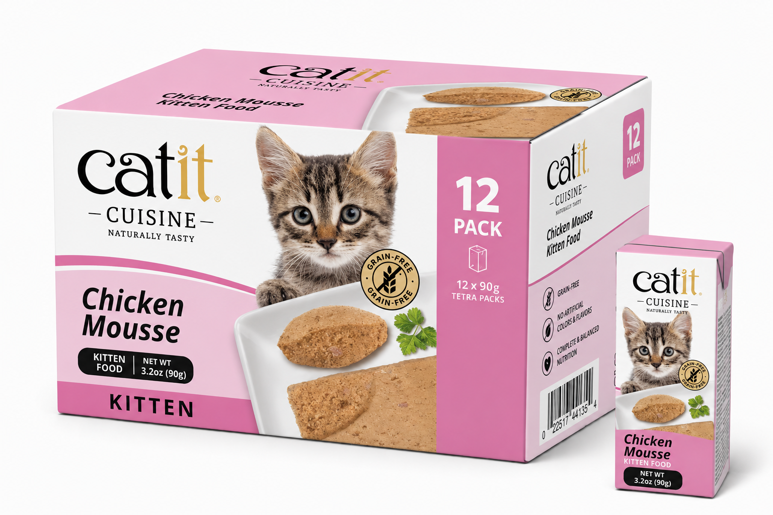 Catit Cuisine Chicken Mousse Kitten Food, 90G Tetra, 12Pcs/Box