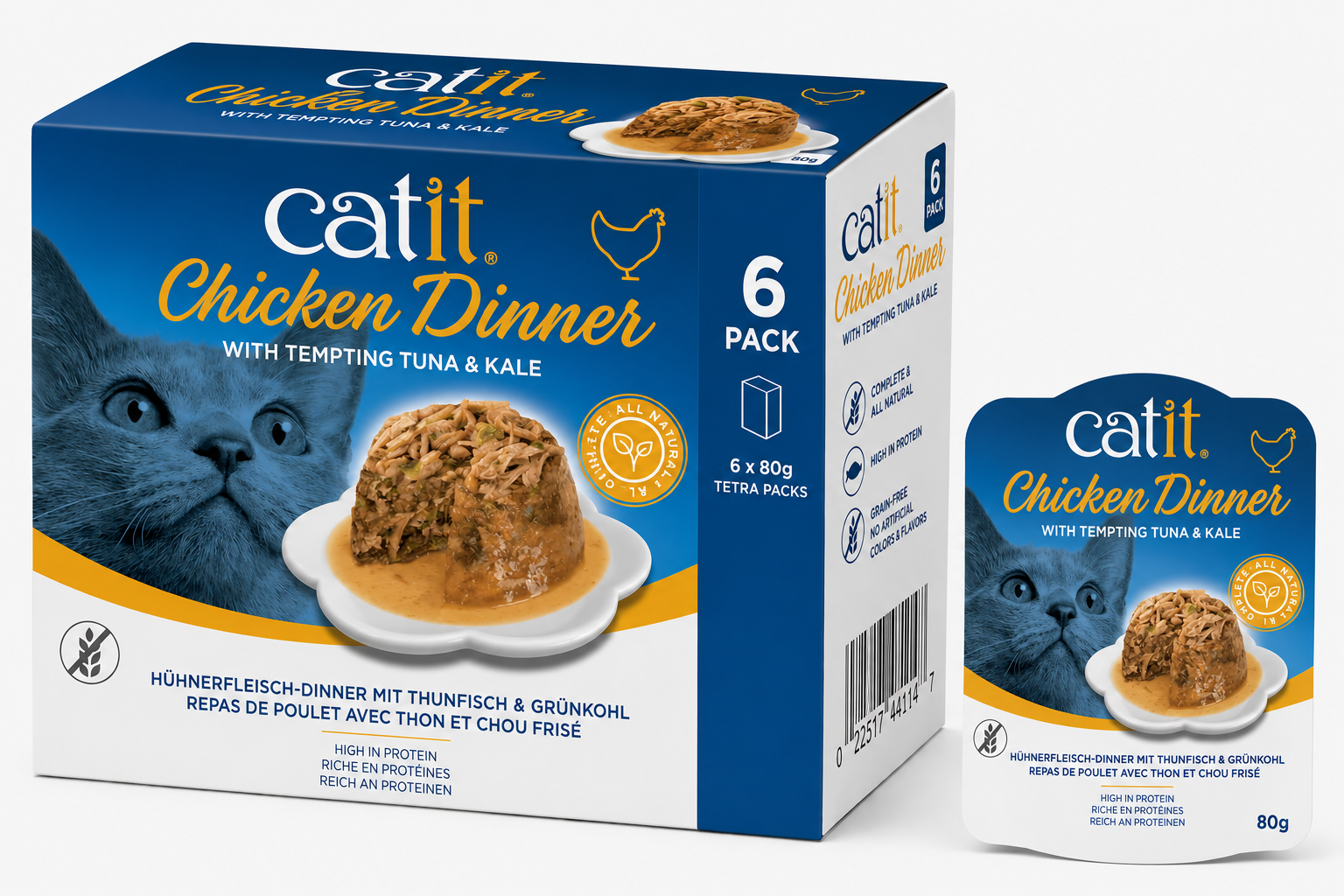Catit Chicken Dinner, Tuna & Kale 80 G, 6Pcs/Box