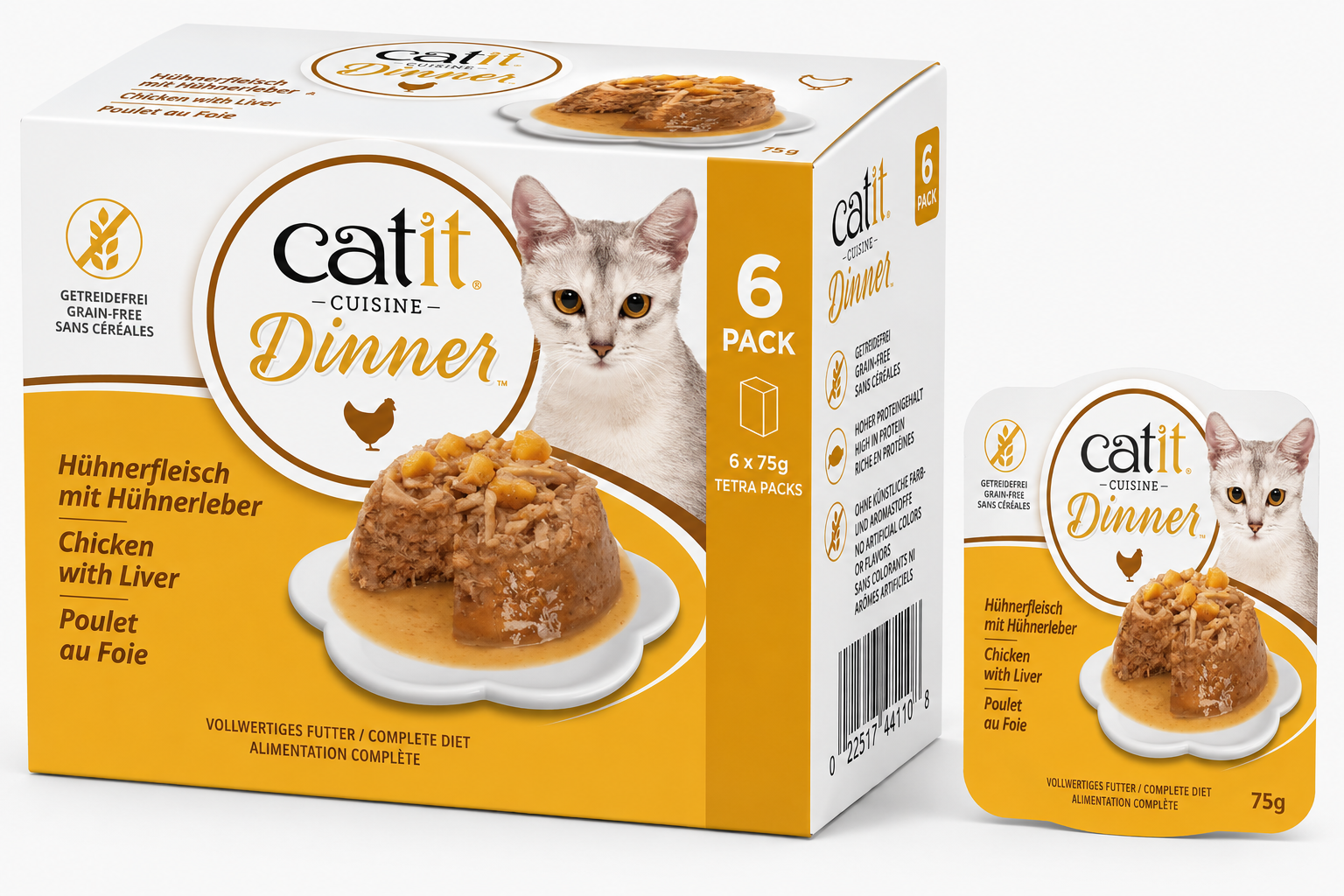 Catit Chicken Dinner, Liver & Sweet Potato 75 G, 6Pcs/Box
