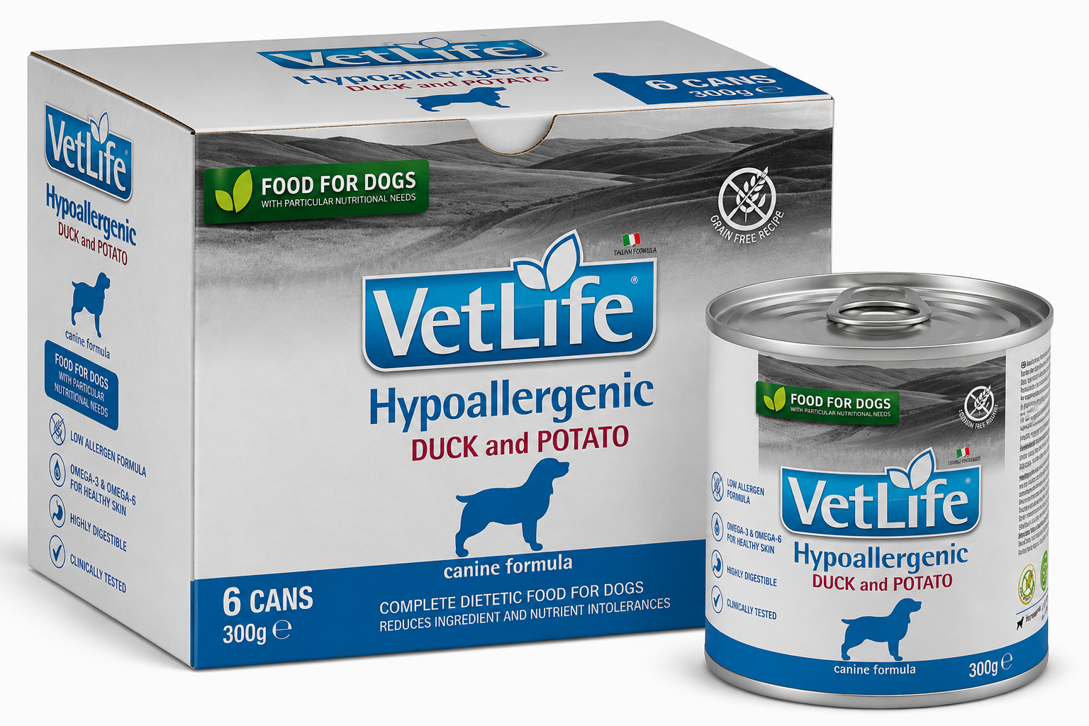 Farmina Vet Life Natural Diet Dog Hypoallergenic Duck & Potato 300gx6pcs